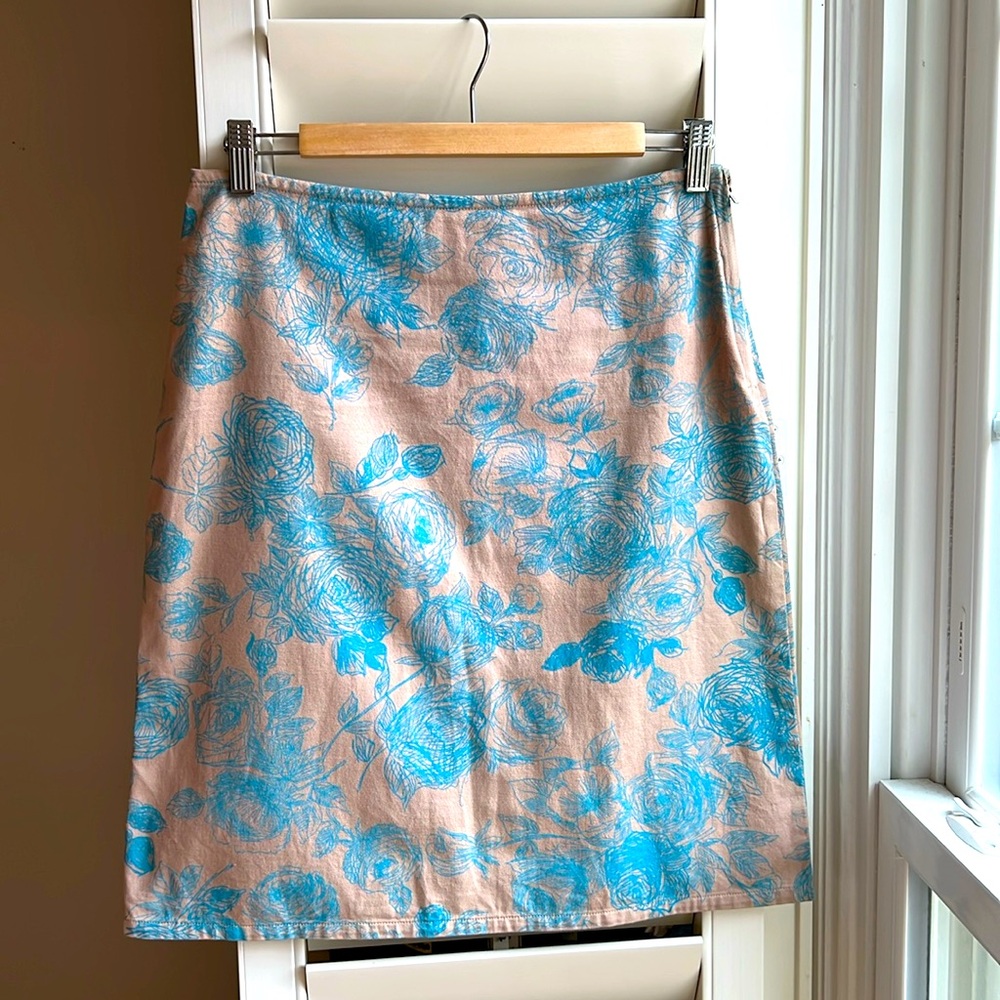 Free People Sketch Floral Rare 100% Cotton Skirt
